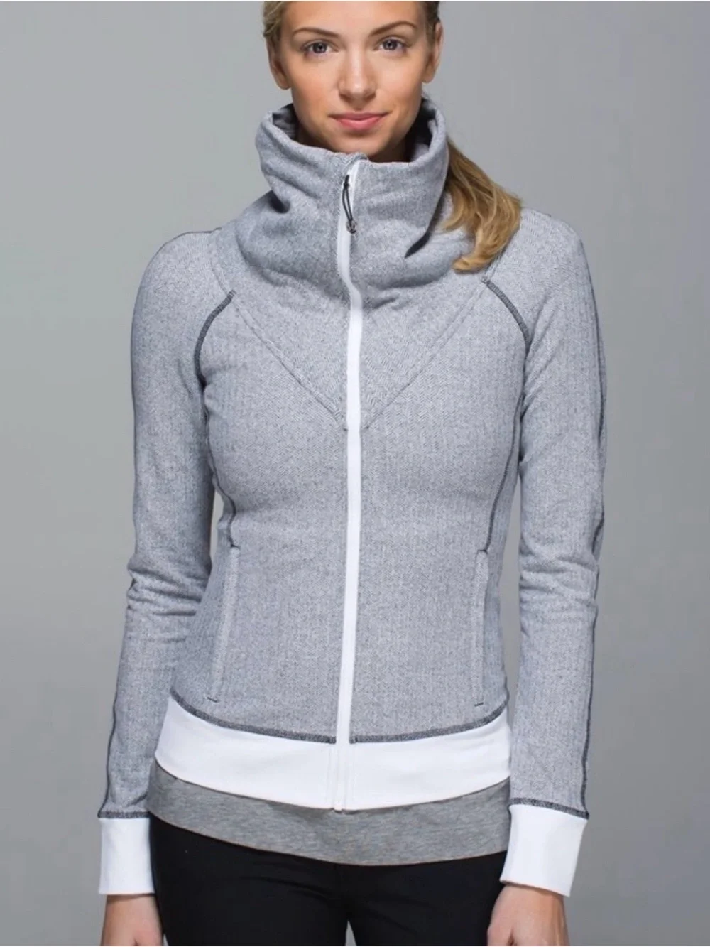 Lululemon Be Present Jacket in the heathered herringbone